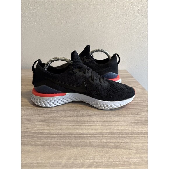 Nike Womens Epic React Flyknit 2 BQ8927-003 Black Running Shoes Sneakers Sz 11 - Picture 9 of 11